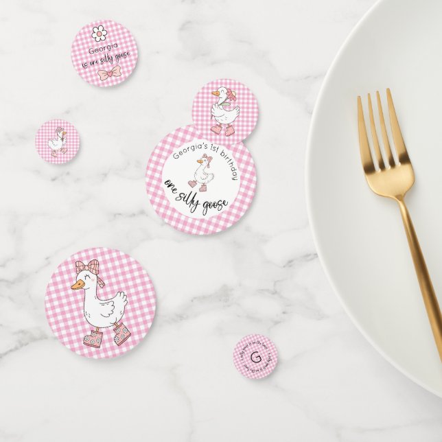 One Silly Goose Pink Birthday Confetti (Group)