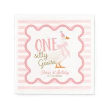 One Silly Goose Pink Bow 1st Birthday