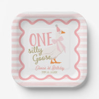 One Silly Goose Pink Bow 1st Birthday