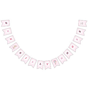 One Silly Goose Pink Bow Girl 1st Birthday Party Bunting