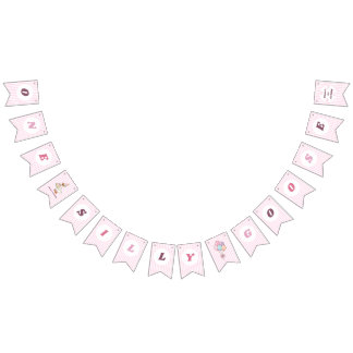 One Silly Goose Pink Bow Girl 1st Birthday Party Bunting