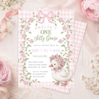 One Silly Goose Pink Gingham Birthday Party