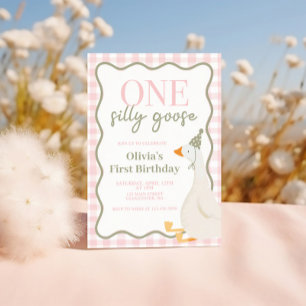 One Silly Goose pink Invitation