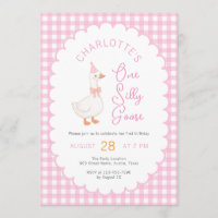 One Silly Goose Rustic Pink Gingham Girl Birthday
