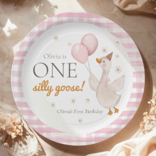 One Silly Goose Spring Party Farm First Birthday Paper Plate