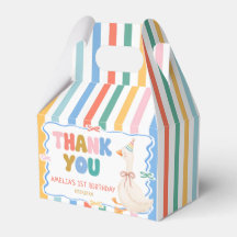 One Silly Goose Striped Birthday Favour Boxes