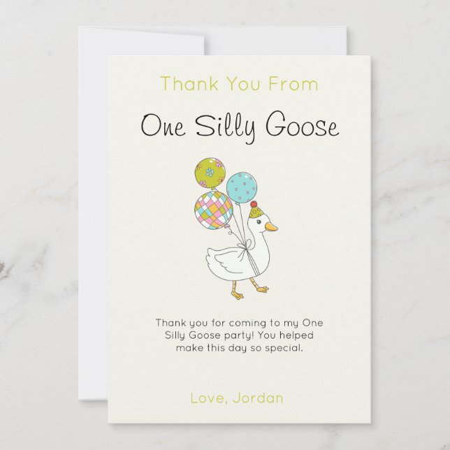 One Silly Goose Thank You Card (Front)
