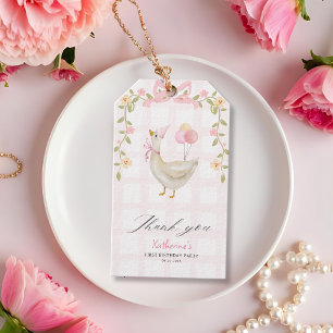 One Silly Goose Vintage Pink 1st birthday favour Gift Tags