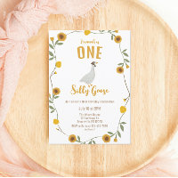 One Silly Goose Yellow Wildflower Birthday