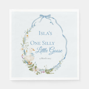 One Silly Little Goose Birthday Watercolor  Napkin