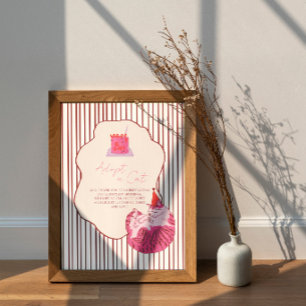 One Silly Pink Kitty 1st Birthday Poster