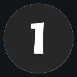 One Small Round Black Number Stickers by Janz<br><div class="desc">Custom Number Designs by Janz © 2008-2017 Jan Fitzgerald. All rights reserved. Graphic Design,  Artwork,  & Photography by Jan & Michael Fitzgerald...  1 sheet SOLD to date ;-)</div>