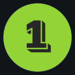 One Small Round Green Number Stickers by Janz<br><div class="desc">Sticker Designs by Janz © 2008-2017 Jan Fitzgerald. All rights reserved. Graphic Design,  Artwork,  & Photography by Jan & Michael Fitzgerald.</div>