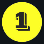 One Small Round Yellow Number Stickers by Janz<br><div class="desc">Sticker Designs by Janz © 2008-2017 Jan Fitzgerald. All rights reserved. Graphic Design,  Artwork,  & Photography by Jan & Michael Fitzgerald.</div>