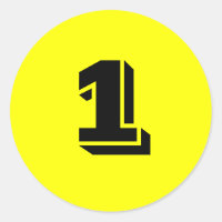 One Small Round Yellow Number Stickers by Janz