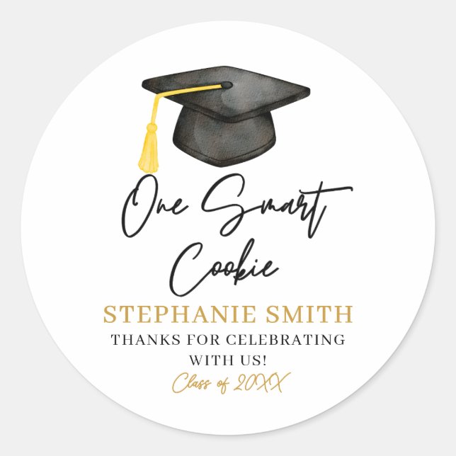 One Smart Cookie 2025 Graduation  Classic Round Sticker (Front)