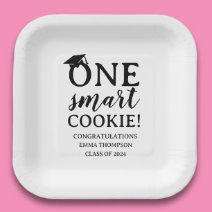 One Smart Cookie Class Of 2024 Graduation Paper Plate