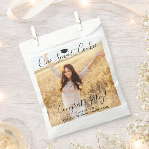 One Smart Cookie Elegant Script Simple Photo Funny Favour Bags