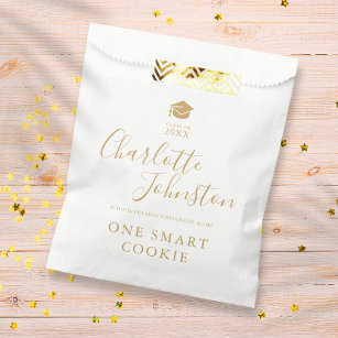One Smart Cookie Gold Script Graduation Party Favour Bags