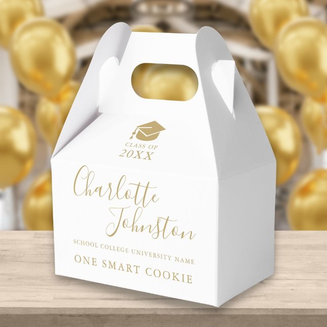 One Smart Cookie Gold Script Graduation Party Favour Box (Creator Uploaded)