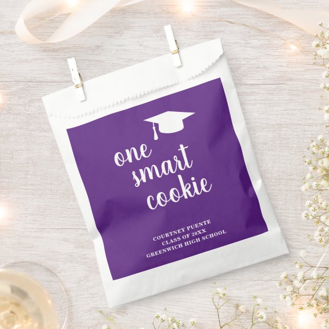 One Smart Cookie Mortar Board Modern Graduation Favour Bags (Clipped)