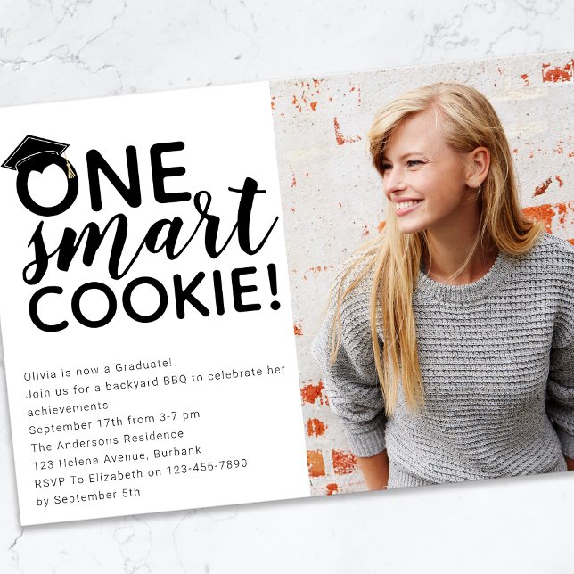 One Smart Cookie Photo Graduate Invitation (Creator Uploaded)