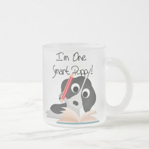 One Smart Puppy Frosted Glass Coffee Mug