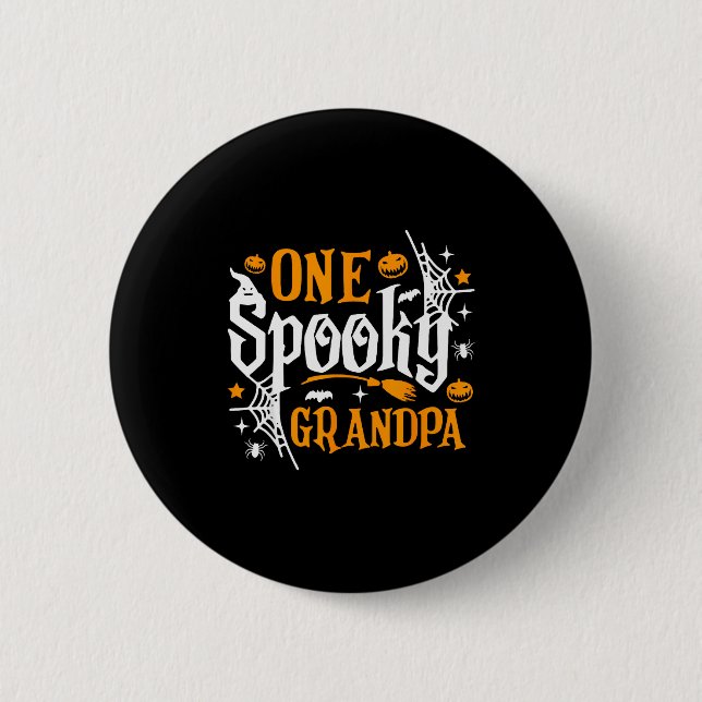 One Soky Grandpa Shirt Funny Halloween Matching Fa 6 Cm Round Badge (Front)
