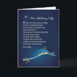 One Solitary Life Religious Christmas Card Dark Bl<br><div class="desc">The famous writing of One Solitary Life is set on a navy blue background of night. The star is shining over both the poem and the nativity scene. The inside left completes the poem, and wishes for joy and abiding peace are centred on the inside right. Beautiful and meaningful Christmas...</div>