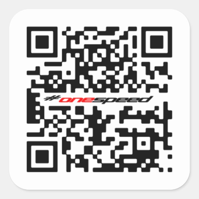 One speed QR Square Sticker (Front)
