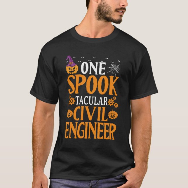 One Spooktacular Civil Engineer Halloween T-Shirt (Front)