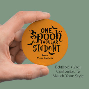 One Spooktacular Student Halloween Teacher Reward Classic Round Sticker