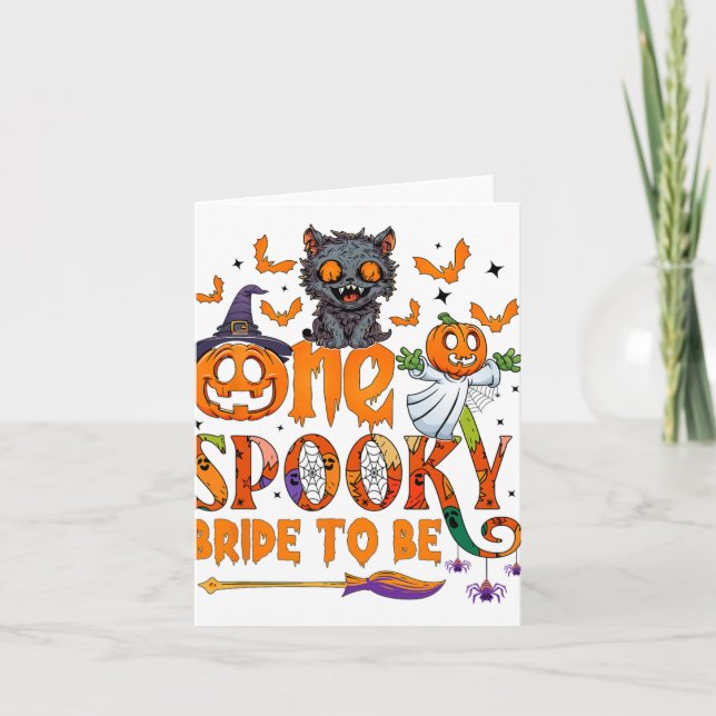 One Spooky Bride To Be Funny Halloween Bride To Be Card (Front)