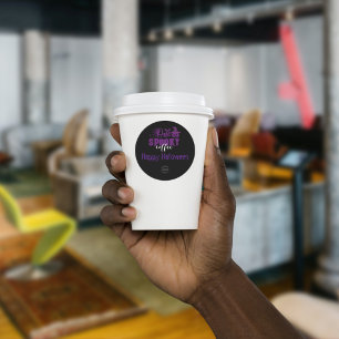 One spooky coffee, purple Halloween business  Clas Classic Round Sticker