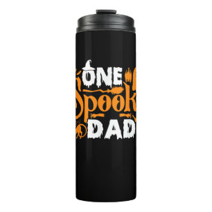 One Spooky Dad Funny Cat Boo Dad Halloween Costume Thermal Tumbler