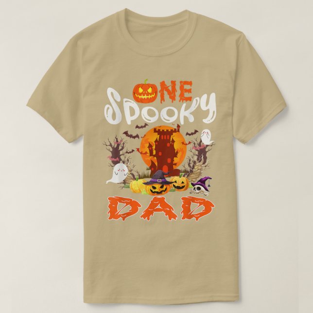 One Spooky Dad Halloween Witch Boo Ghosts Scary Pu T-Shirt (Design Front)