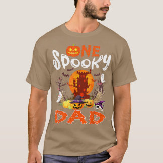 One Spooky Dad Halloween Witch Boo Ghosts Scary Pu T-Shirt