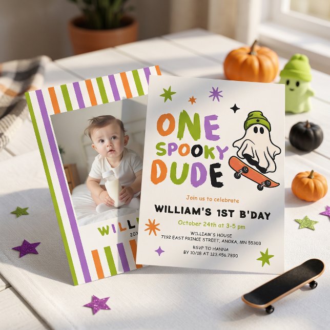 One Spooky Dude First Birthday Invitation (Creator Uploaded)