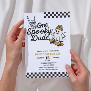 One Spooky Dude Halloween Birthday  Invitation