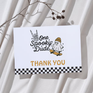 One Spooky Dude Halloween Birthday  Thank You Card