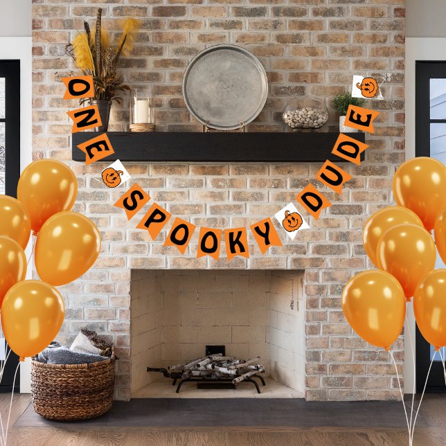 One Spooky Dude Orange Halloween 1st Birthday Bunting (Creator Uploaded)