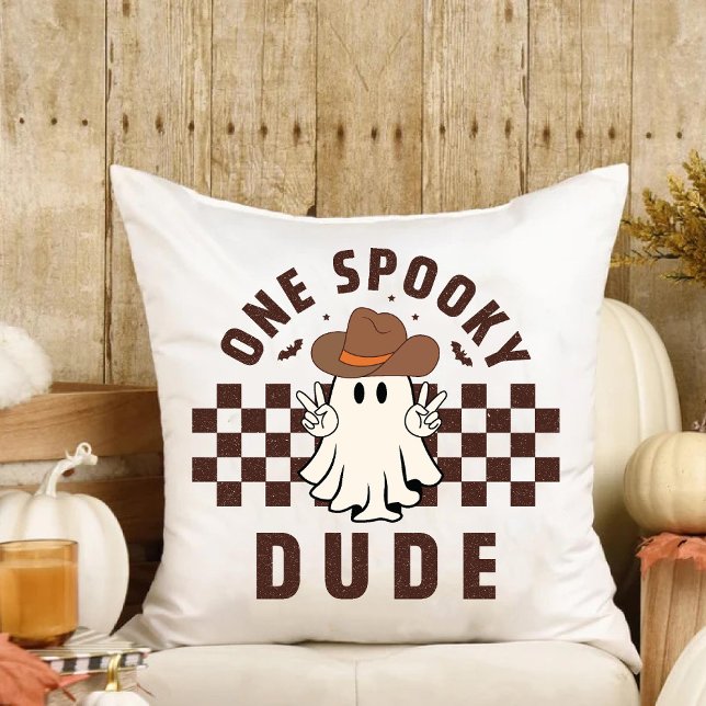 One Spooky Dude Western Baby Cowboy Birthday Cushion (One Spooky Dude Western Baby Cowboy Birthday Throw Pillow)