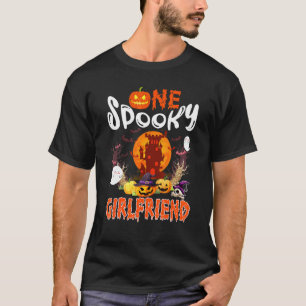 One Spooky  Girlfriend Halloween Couple Costume Pu T-Shirt
