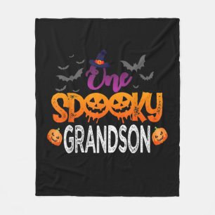 One Spooky Grandson Family Matching Halloween Fleece Blanket