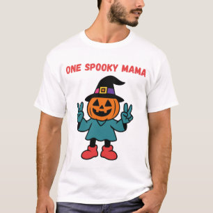 One Spooky Mama Halloween Pumpkin Witch Custom T-Shirt