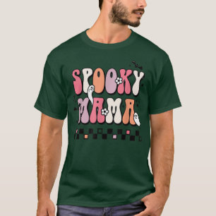 One Spooky Mama Shirt Women Witch Mum Groovy Retro