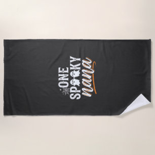 One Spooky Nana Halloween Ghost Design Beach Towel