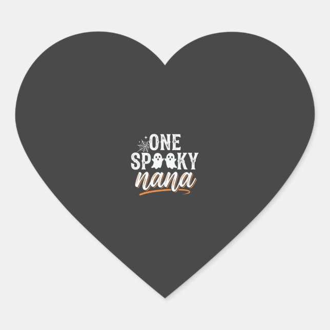 One Spooky Nana Halloween Ghost Design Heart Sticker (Front)