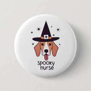 One Spooky Nurse Dog Halloween Enchantment 6 Cm Round Badge