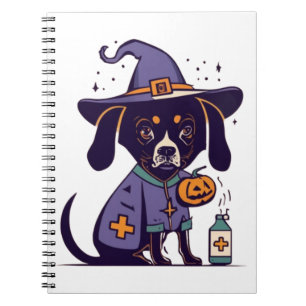 One Spooky Nurse Dog Ready for October Notebook